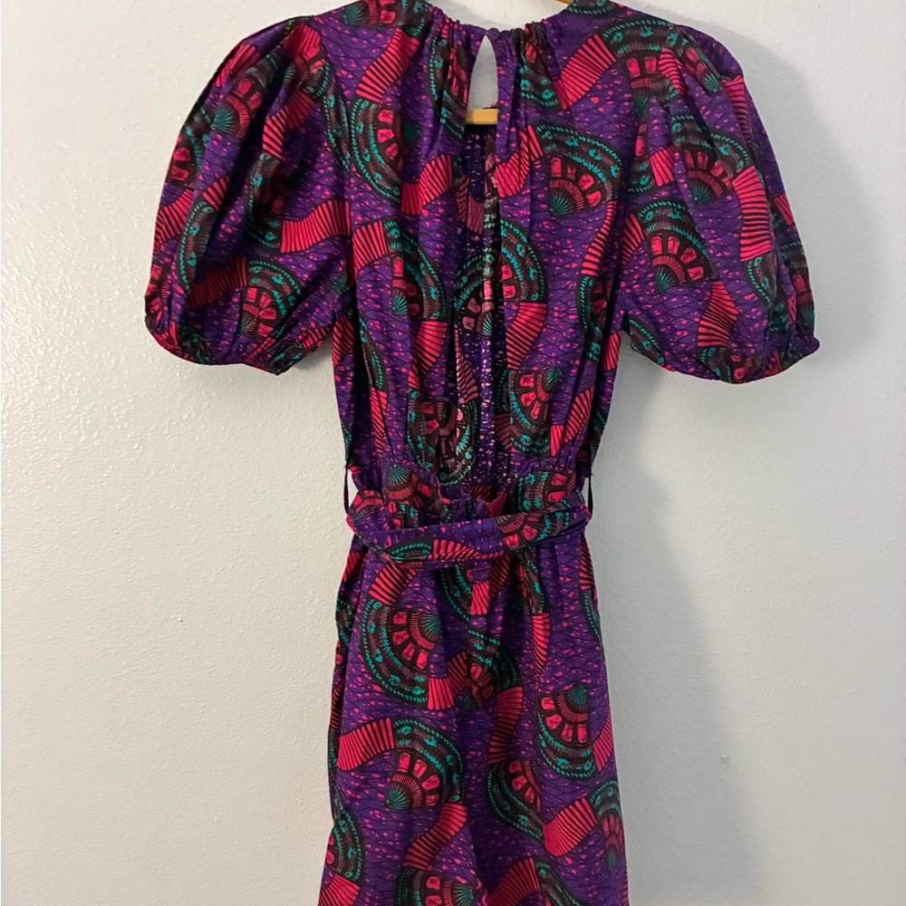 Ulla Johnson Purple and Pink Patterned Dress - image 5